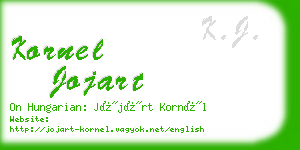 kornel jojart business card